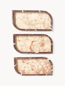 Jarrones|Bandejas Decorativas></noscript>Westwing Collection Bandeja decorativa de mármol Maba Mármol rojo vino, blanco crema y melocotón