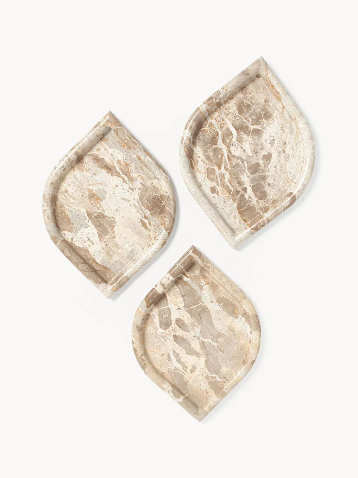 Bandejas Decorativas|Jarrones>Westwing Collection Bandeja decorativa de mármol Maba Mármol beige y beige claro