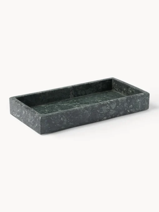 Jarrones|Bandejas Decorativas>Westwing Collection Bandeja decorativa pequeña de mármol Venice Mármol verde oscuro