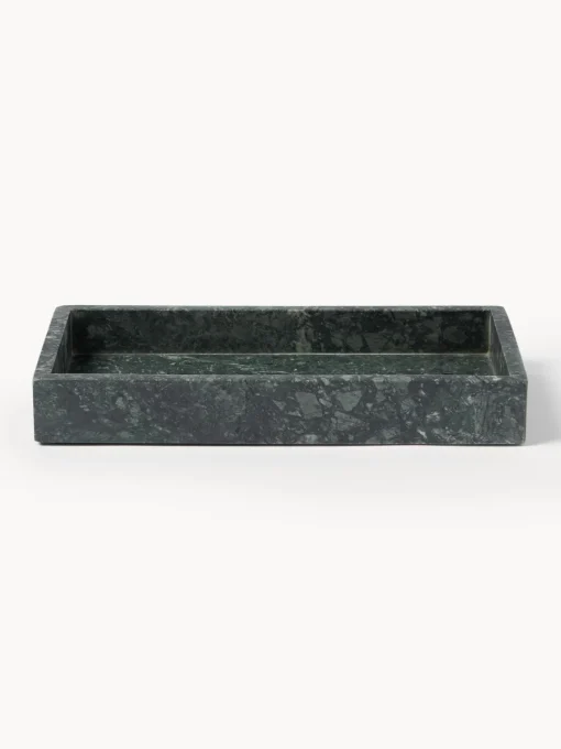 Jarrones|Bandejas Decorativas>Westwing Collection Bandeja decorativa pequeña de mármol Venice Mármol verde oscuro