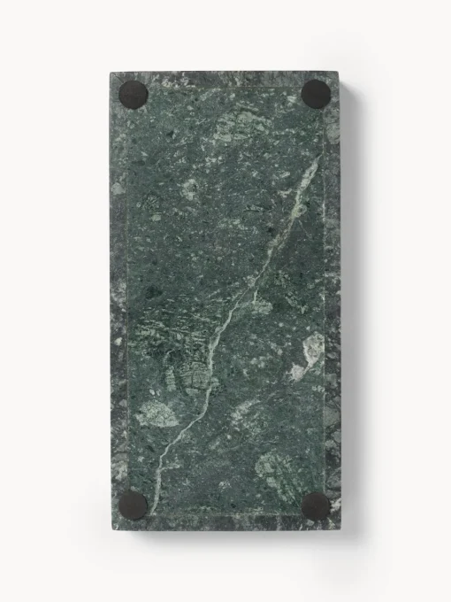Jarrones|Bandejas Decorativas>Westwing Collection Bandeja decorativa pequeña de mármol Venice Mármol verde oscuro