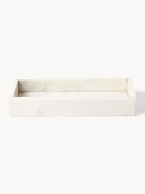 Jarrones|Bandejas Decorativas>Westwing Collection Bandeja decorativa pequeña de mármol Venice Mármol blanco