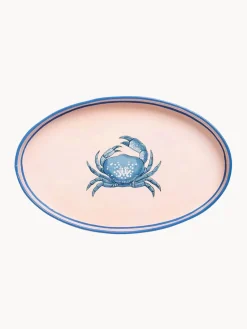 Sale Bandeja decorativa pintada a mano con motivo de cangrejo Fauna Bandejas Decorativas|Jarrones