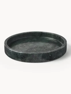 Jarrones|Bandejas Decorativas>Westwing Collection Bandeja redonda decorativa de mármol Venice Mármol verde oscuro