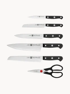 Cuchillos De Cocina Y Bloques|Cuchillos De Cocina></noscript>ZWILLING Bloque de cuchillos autoafilables Gourmet, 7 pzas. Madera de fresno, negro, plateado