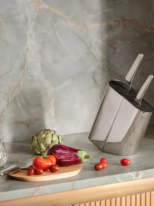 Cuchillos De Cocina Y Bloques|Cuchillos De Cocina>GEORG JENSEN Bloque para cuchillos de acero inoxidable Alfredo Plateado muy pulido