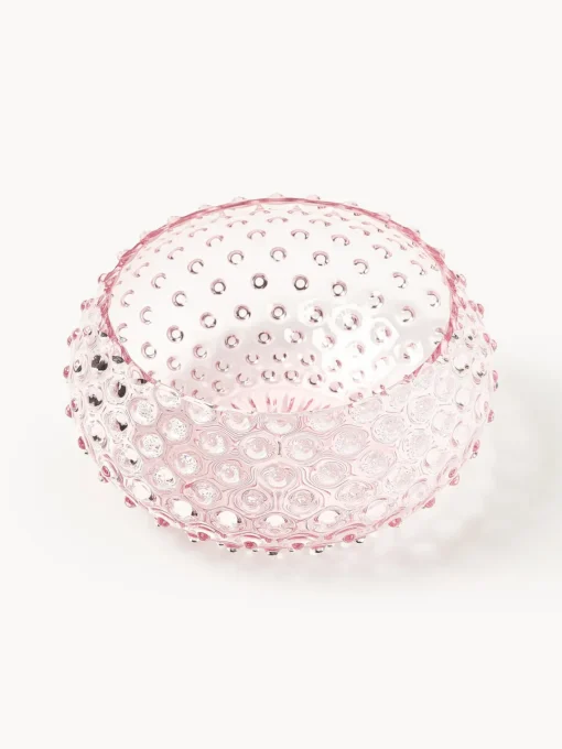 Boles Y Tazones|Vajillas Completas>ANNA VON LIPA Bol de vidrio soplado Hobnail Rosa claro transparente