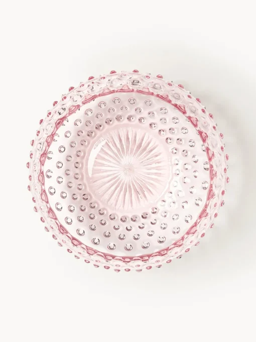 Boles Y Tazones|Vajillas Completas>ANNA VON LIPA Bol de vidrio soplado Hobnail Rosa claro transparente