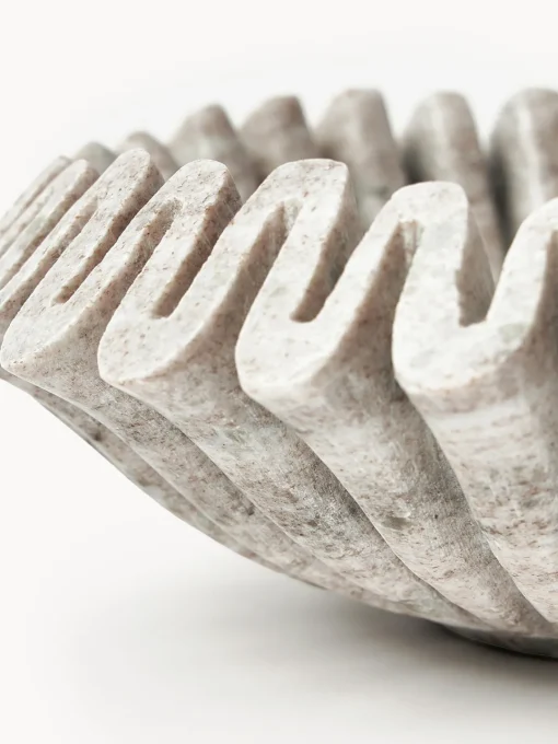 Clearance Bol decorativo artesanal de mármol Santorini, Ø 31 cm Jarrones|Cuencos Decorativos