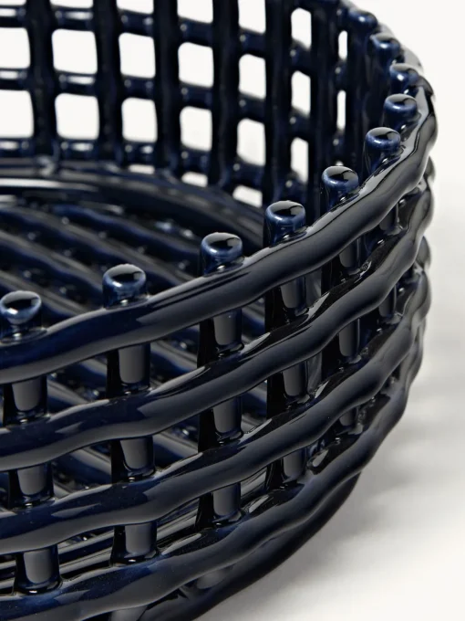 Cuencos Decorativos|Decoración>Ferm Living Bol decorativo artesanal de cerámica Centrepiece Azul oscuro