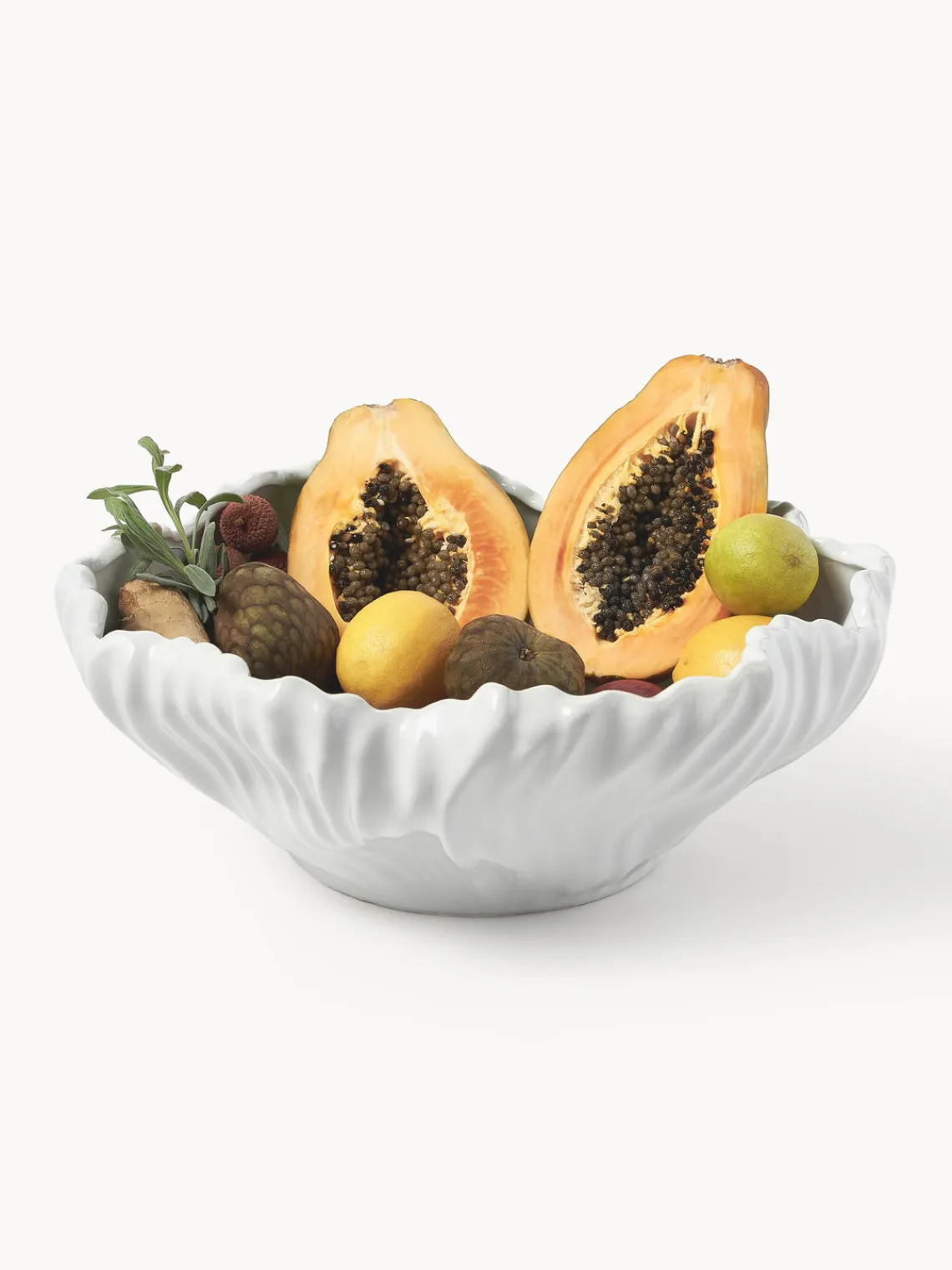 Sale Bol decorativo con borde acanalado XL Milazzo Jarrones|Cuencos Decorativos