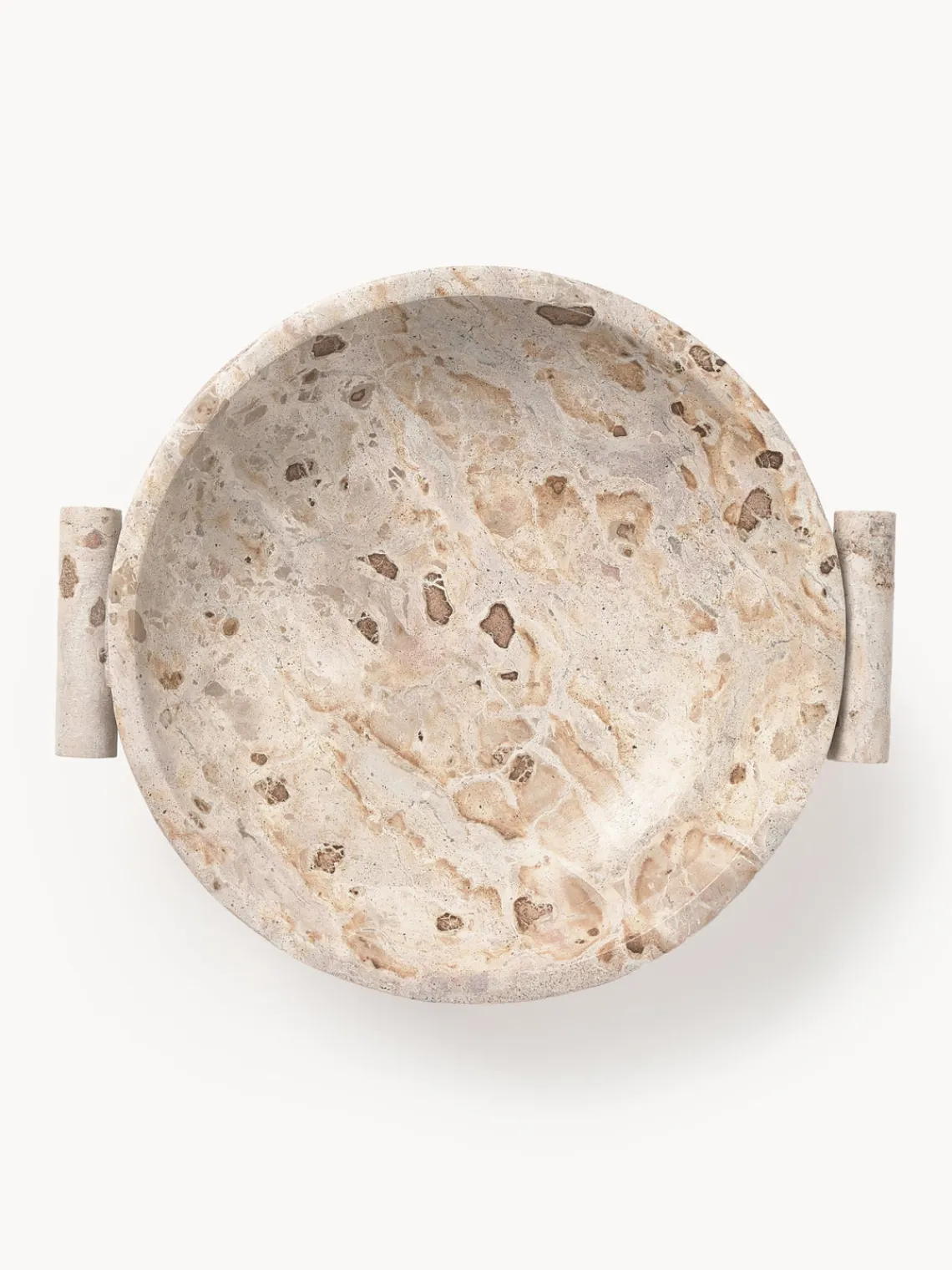 Jarrones|Cuencos Decorativos>Westwing Collection Bol decorativo de mármol Fossil, 10 cm Tonos beige veteado