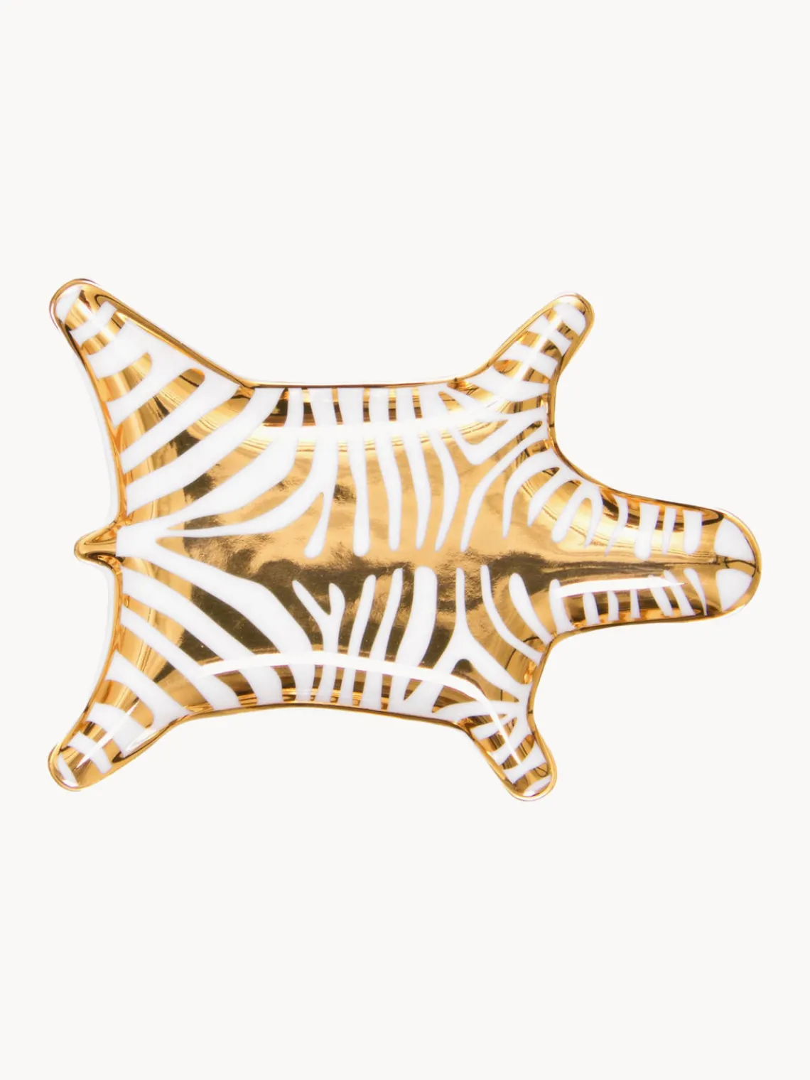 Bol decorativo de porcelana con oro Zebra Bandejas Decorativas|Jarrones