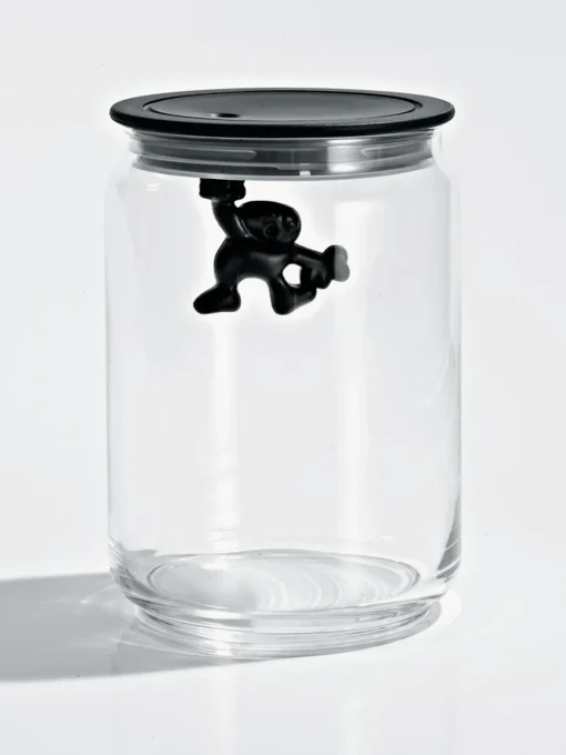 Botes De Cocina|Almacenaje De Cocina>ALESSI Bote de almacenamiento Gianni, 15 cm Negro, transparente