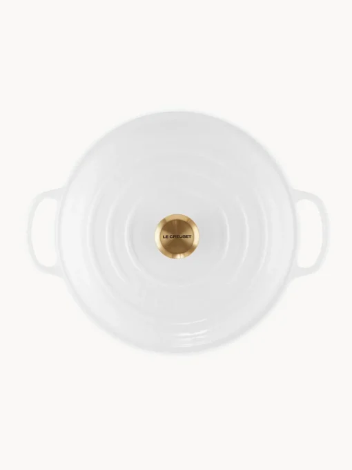 Ollas|Ollas>LE CREUSET Cacerola baja de hierro fundido Signature Collection Blanco, dorado