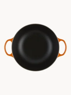 Ollas|Ollas></noscript>LE CREUSET Cacerola Marmita de hierro fundido La Marmite Signature Collection Tonos naranjas, plateado