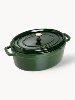 Ollas|Ollas>Staub Cacerola ovalada de hierro fundido La Cocette Verde oscuro, plateado