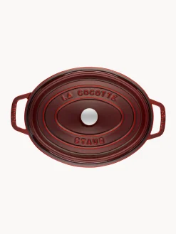 Ollas|Ollas></noscript>Staub Cacerola ovalada de hierro fundido La Cocette Rojo vino, plateado