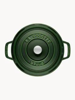 Ollas|Ollas></noscript>Staub Cacerola redonda de hierro fundido La Cocotte Verde oscuro, plateado