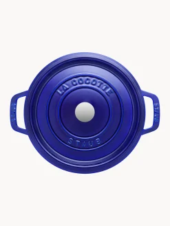 Ollas|Ollas></noscript>Staub Cacerola redonda de hierro fundido La Cocotte Azul real, plateado