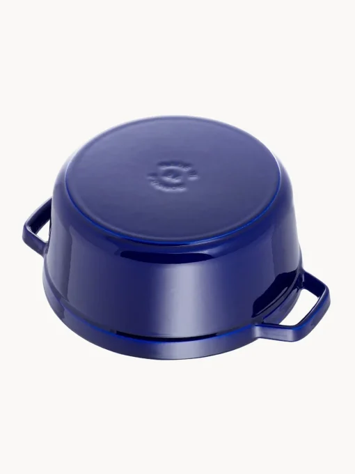 Ollas|Ollas>Staub Cacerola redonda de hierro fundido La Cocotte Azul real, plateado