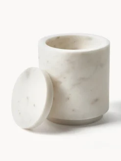 Accesorios De Baño|Jarrones></noscript>Westwing Collection Caja de almacenamiento de mármol Simba, al 12 cm Mármol blanco