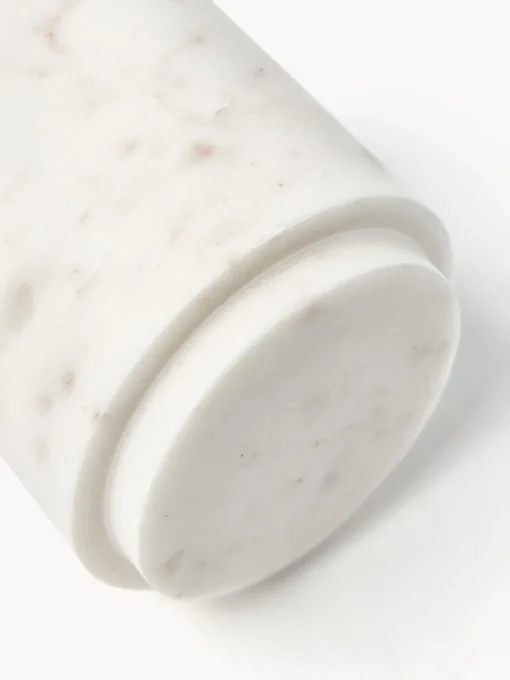 Accesorios De Baño|Jarrones>Westwing Collection Caja de almacenamiento de mármol Simba, al 12 cm Mármol blanco