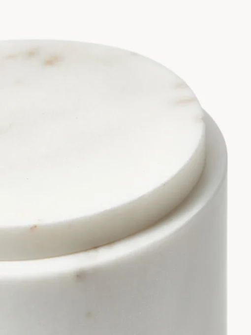 Accesorios De Baño|Jarrones>Westwing Collection Caja de almacenamiento de mármol Simba, al 12 cm Mármol blanco