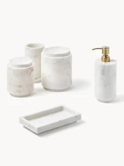 Accesorios De Baño|Jarrones></noscript>Westwing Collection Caja de almacenamiento de mármol Simba, al 12 cm Mármol blanco