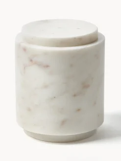 Accesorios De Baño|Accesorios De Baño>Westwing Collection Caja de almacenamiento de mármol Simba, al 14 cm Mármol blanco