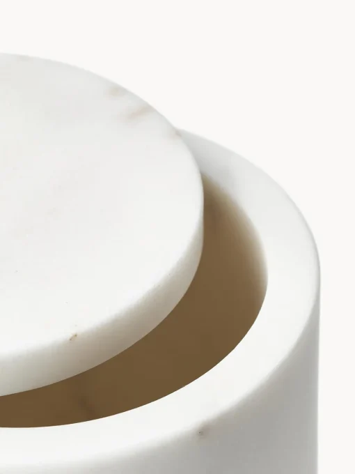 Accesorios De Baño|Accesorios De Baño>Westwing Collection Caja de almacenamiento de mármol Simba, al 14 cm Mármol blanco