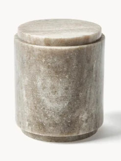 Accesorios De Baño|Jarrones>Westwing Collection Caja de almacenamiento de mármol Simba, al 14 cm Mármol beige