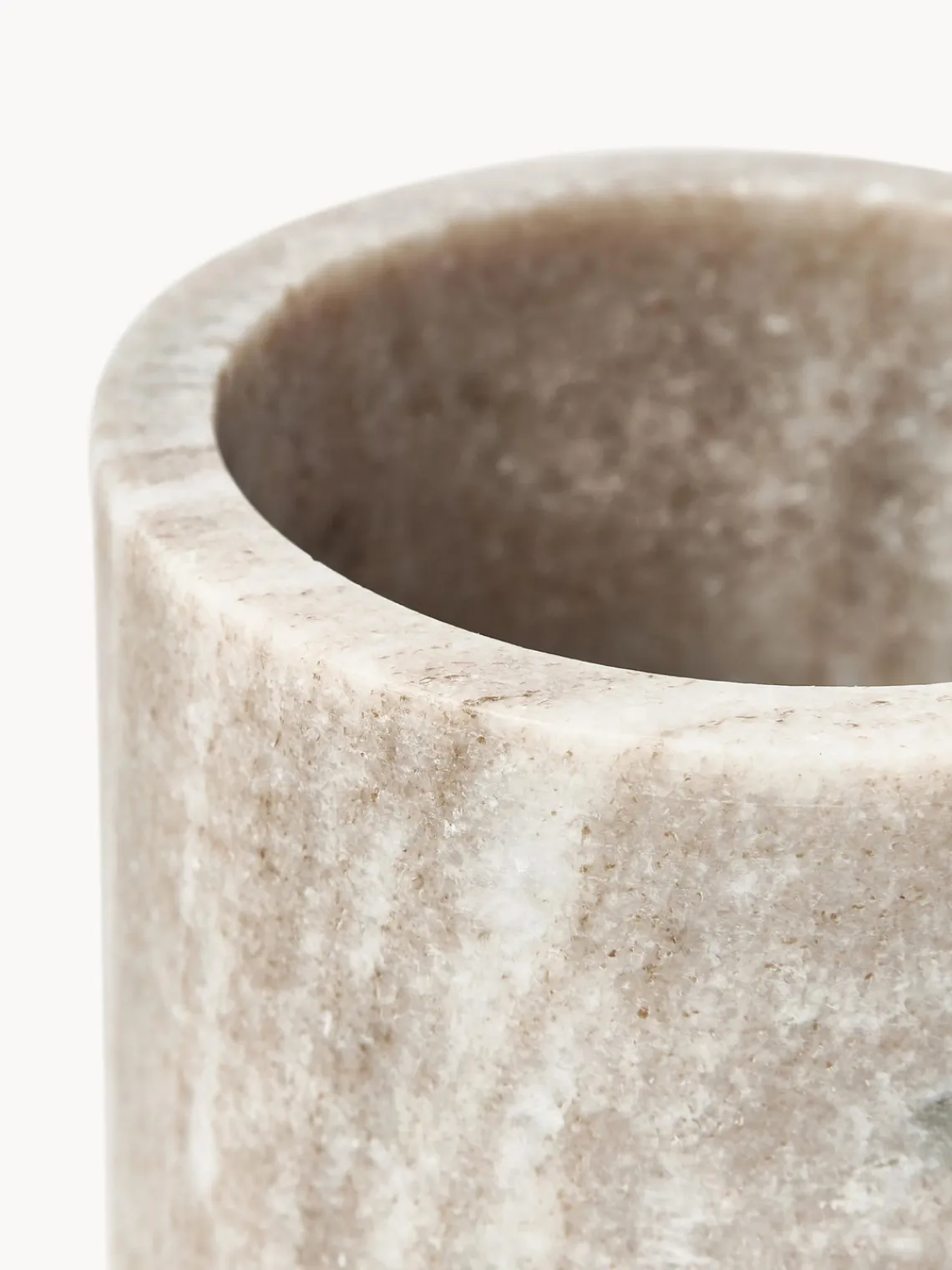 Accesorios De Baño|Jarrones>Westwing Collection Caja de almacenamiento de mármol Simba, al 14 cm Mármol beige