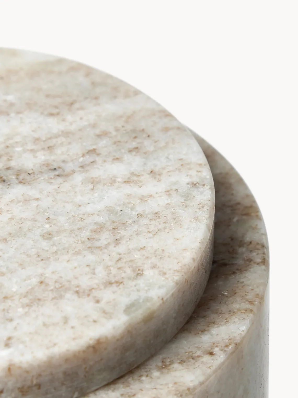 Accesorios De Baño|Jarrones>Westwing Collection Caja de almacenamiento de mármol Simba, al 14 cm Mármol beige