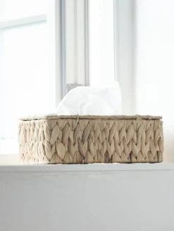 Sale Caja de pañuelos de fibras naturales Cleana Accesorios De Baño|Jarrones