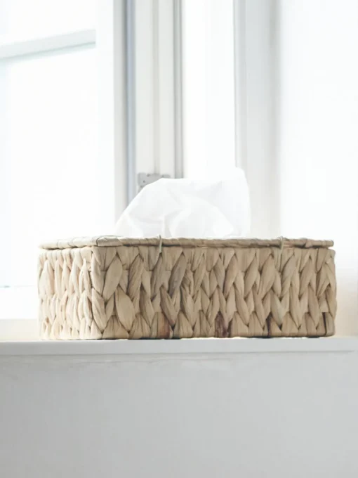 Sale Caja de pañuelos de fibras naturales Cleana Accesorios De Baño|Jarrones
