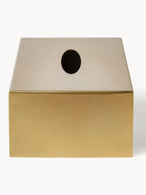 Accesorios De Baño|Jarrones>Westwing Collection Caja de pañuelos de metal Halston Dorado