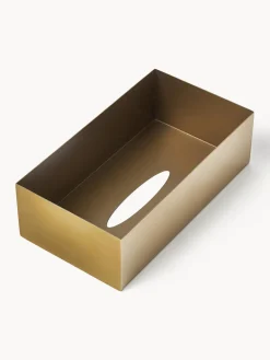 Accesorios De Baño|Jarrones></noscript>Westwing Collection Caja de pañuelos de metal Halston Dorado