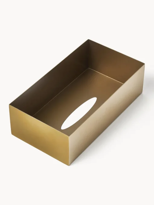 Accesorios De Baño|Jarrones>Westwing Collection Caja de pañuelos de metal Halston Dorado