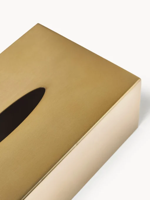 Accesorios De Baño|Jarrones>Westwing Collection Caja de pañuelos de metal Halston Dorado