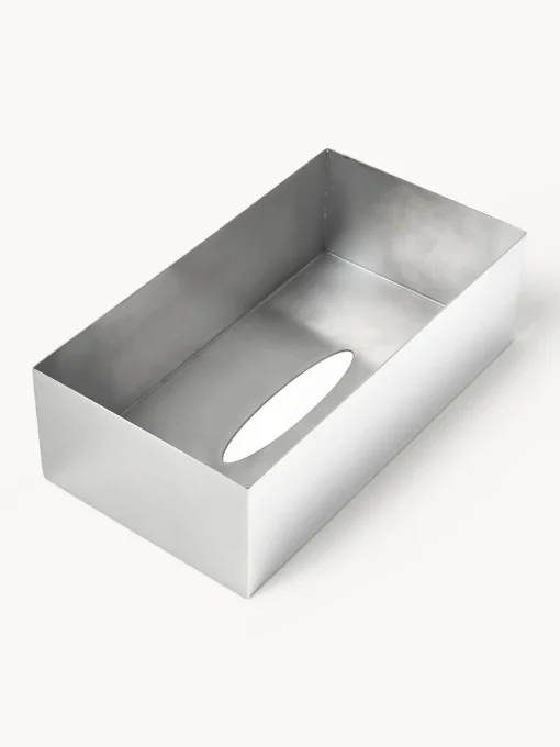 Accesorios De Baño|Jarrones>Westwing Collection Caja de pañuelos de metal Halston Plateado