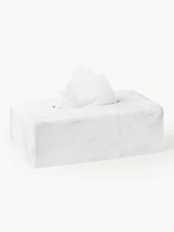 Accesorios De Baño|Jarrones></noscript>Westwing Collection Caja de pañuelos en look mármol Kyle Blanco en look mármol
