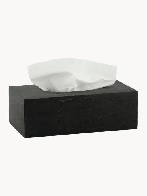 Accesorios De Baño|Jarrones>Andrea House Caja de pañuelos en look pizarra Slate