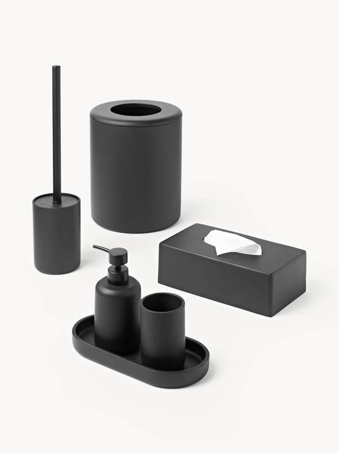 Accesorios De Baño|Jarrones>Westwing Collection Caja de pañuelos Kyle Negro