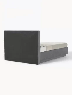 Camas Continentales|Camas></noscript>Westwing Collection Cama continental con espacio de almacenamiento Livia Tejido fino gris oscuro