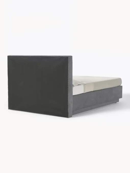 Camas Continentales|Camas>Westwing Collection Cama continental con espacio de almacenamiento Livia Tejido fino gris oscuro