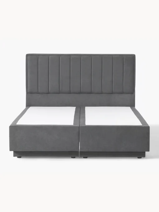 Camas Continentales|Camas>Westwing Collection Cama continental con espacio de almacenamiento Livia Tejido fino gris oscuro
