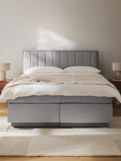 Camas Continentales|Camas>Westwing Collection Cama continental con espacio de almacenamiento Livia Tejido fino gris claro