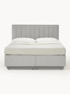 Camas Continentales|Camas></noscript>Westwing Collection Cama continental con espacio de almacenamiento Livia Tejido fino gris claro