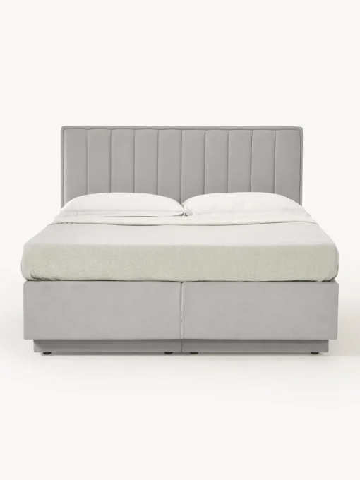 Camas Continentales|Camas>Westwing Collection Cama continental con espacio de almacenamiento Livia Tejido fino gris claro